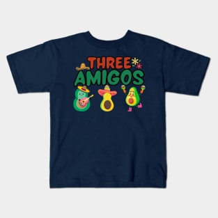Tres Amigos Avocados Funny Cinco De Mayo Fiesta Mexican Kids T-Shirt